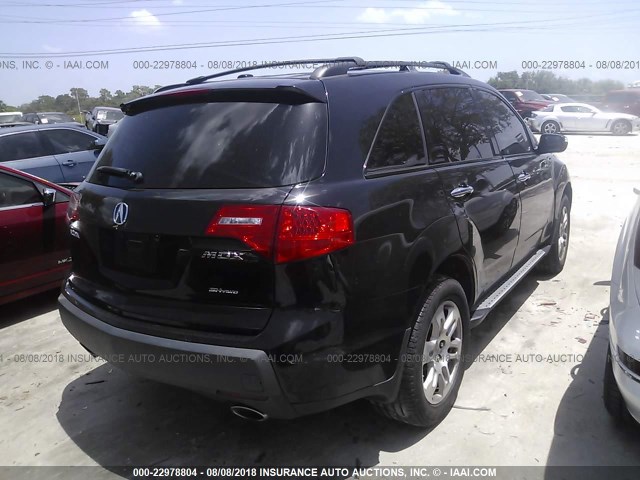 2HNYD28458H554789 - 2008 ACURA MDX TECHNOLOGY BLACK photo 4