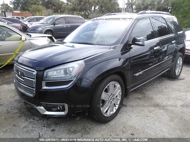 1GKKRTKDXEJ343548 - 2014 GMC ACADIA DENALI BLACK photo 2