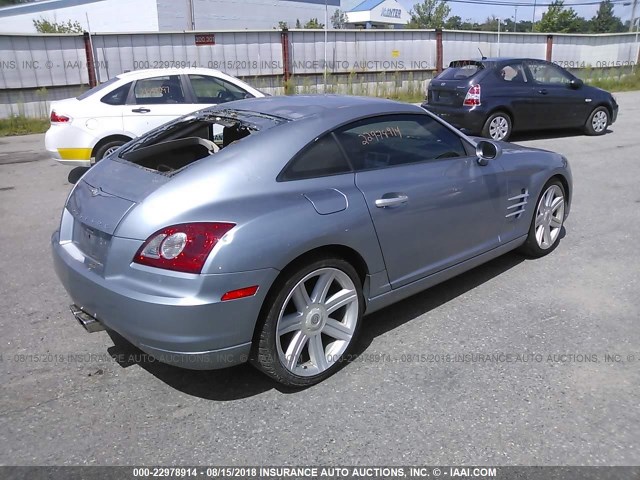 1C3AN69L34X000758 - 2004 CHRYSLER CROSSFIRE LIMITED Light Blue photo 4