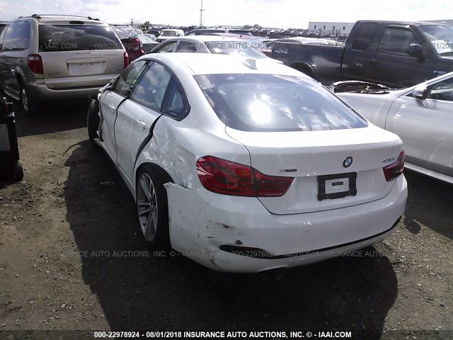 WBA4J3C55JBL04872 - 2018 BMW 430XI GRAN COUPE WHITE photo 3