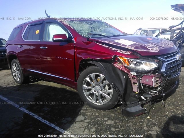 1GNERKKW9JJ118186 - 2018 CHEVROLET TRAVERSE PREMIER RED photo 1