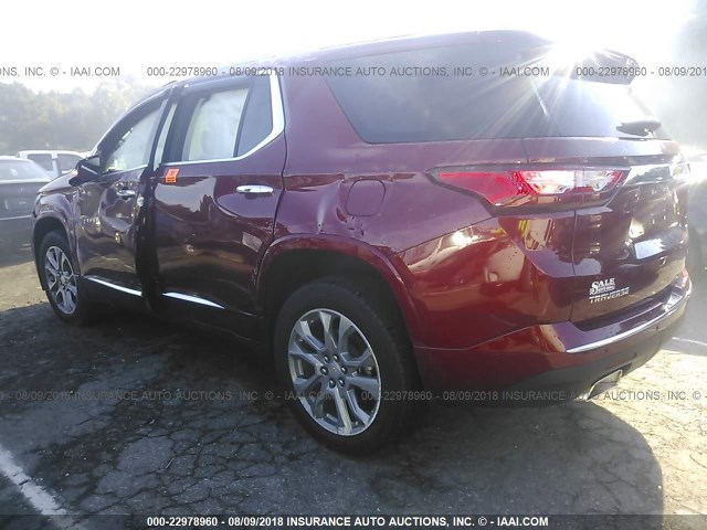 1GNERKKW9JJ118186 - 2018 CHEVROLET TRAVERSE PREMIER RED photo 3