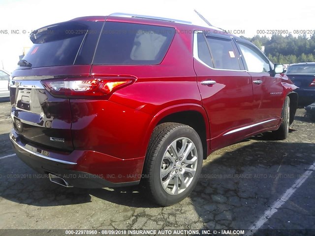 1GNERKKW9JJ118186 - 2018 CHEVROLET TRAVERSE PREMIER RED photo 4