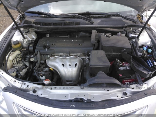 4T1BE46K58U254328 - 2008 TOYOTA CAMRY CE/LE/XLE/SE SILVER photo 10