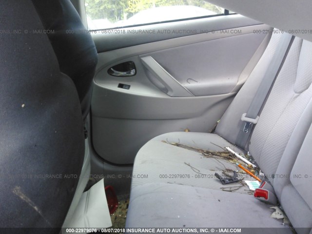 4T1BE46K58U254328 - 2008 TOYOTA CAMRY CE/LE/XLE/SE SILVER photo 8