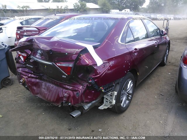 4T1BF1FK9HU773250 - 2017 TOYOTA CAMRY LE/XLE/SE/XSE 红色 照片 4