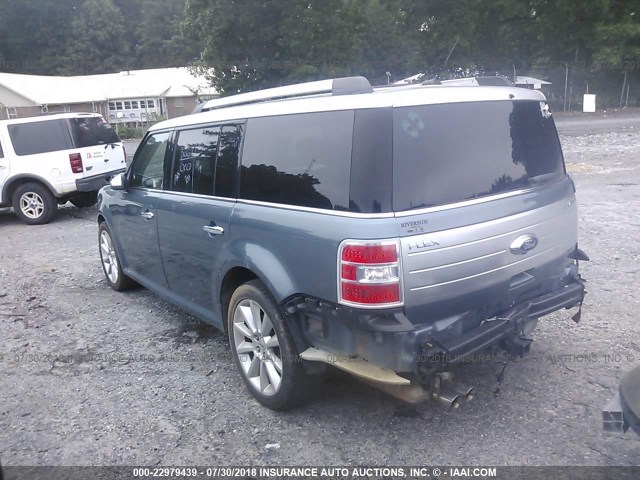 2FMGK5DC7ABA34393 - 2010 FORD FLEX LIMITED BLUE photo 3