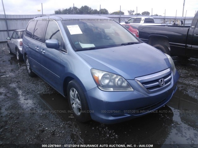 5FNRL38496B128853 - 2006 HONDA ODYSSEY EX BLUE photo 1