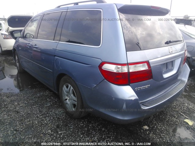 5FNRL38496B128853 - 2006 HONDA ODYSSEY EX BLUE photo 3
