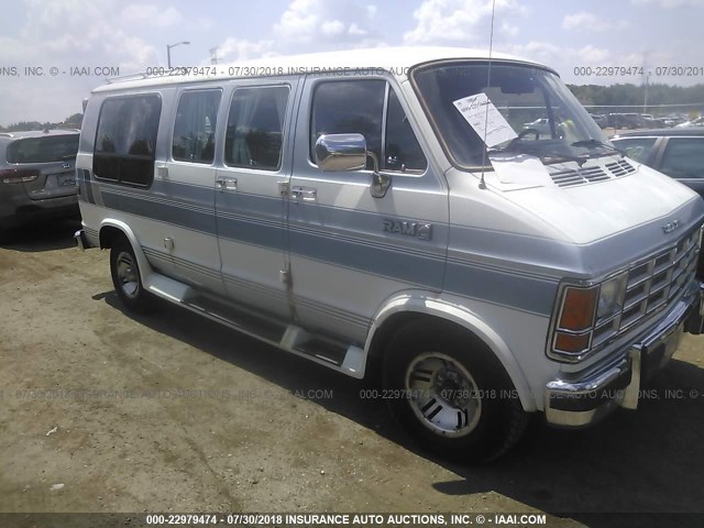 2B6HB21Y3LK704567 - 1990 DODGE RAM VAN B250 WHITE photo 1