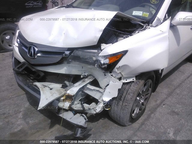 2HNYD28609H505244 - 2009 ACURA MDX TECHNOLOGY WHITE photo 6
