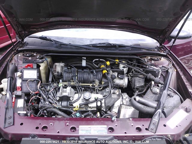 2G1WX12K339341681 - 2003 CHEVROLET MONTE CARLO SS ბურგუნდია ფოტო 10