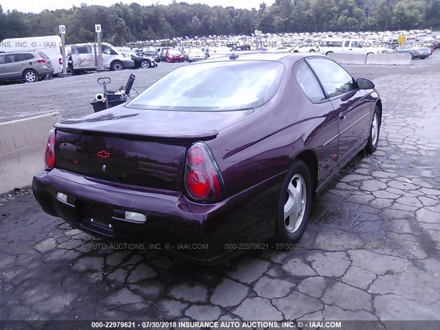 2G1WX12K339341681 - 2003 CHEVROLET MONTE CARLO SS ბურგუნდია ფოტო 4