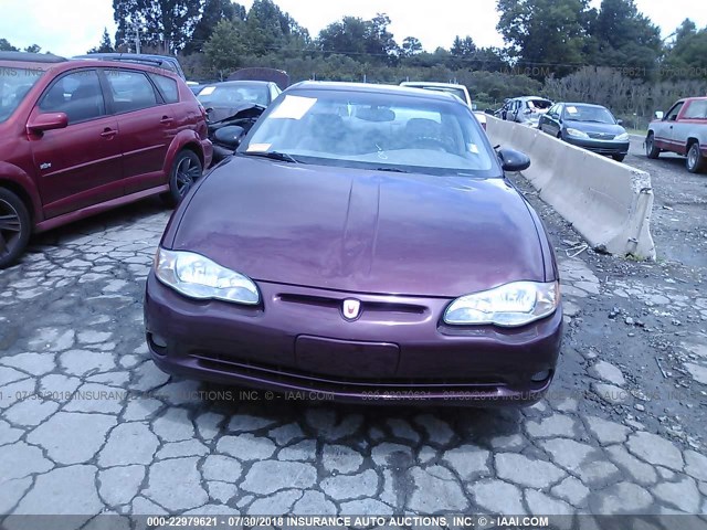 2G1WX12K339341681 - 2003 CHEVROLET MONTE CARLO SS ბურგუნდია ფოტო 6