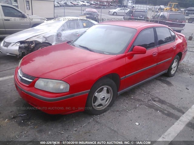 2G1WF55E6Y9139473 - 2000 CHEVROLET IMPALA RED photo 2