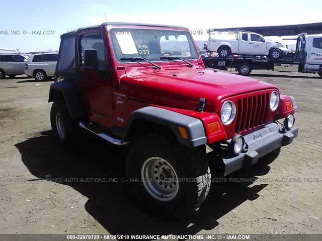 1J4FA49S3YP737774 - 2000 JEEP WRANGLER / TJ SPORT RED photo 1