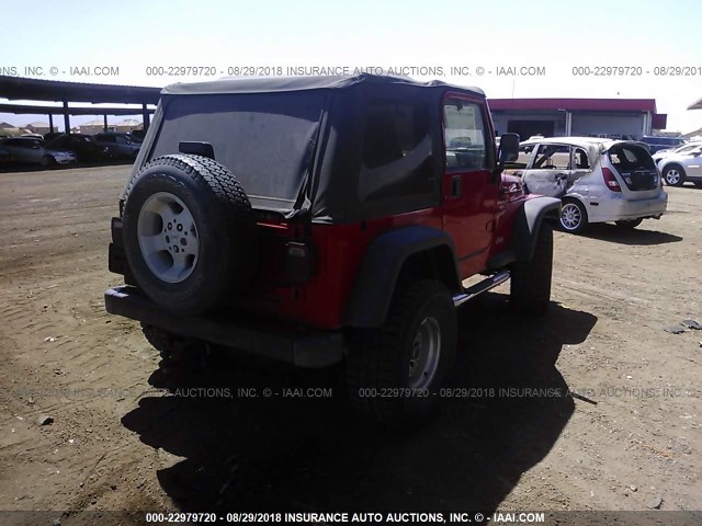 1J4FA49S3YP737774 - 2000 JEEP WRANGLER / TJ  RED photo 4