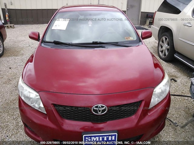 1NXBU4EE4AZ188696 - 2010 TOYOTA COROLLA S/LE/XLE RED photo 6