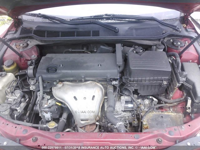 4T1BE46K98U248015 - 2008 TOYOTA CAMRY CE/LE/XLE/SE RED photo 10