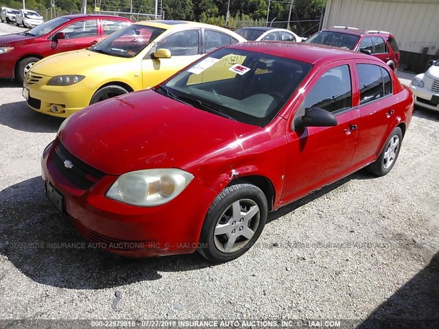 1G1AK55F267688780 - 2006 CHEVROLET COBALT LS RED photo 2