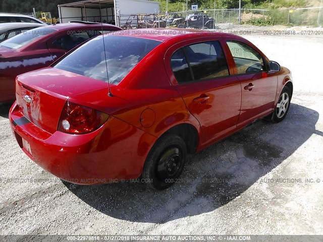 1G1AK55F267688780 - 2006 CHEVROLET COBALT LS RED photo 4