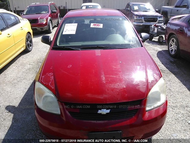 1G1AK55F267688780 - 2006 CHEVROLET COBALT LS RED photo 6