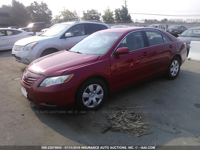 4T1BE46K07U177494 - 2007 TOYOTA CAMRY NEW GENERAT CE/LE/XLE/SE RED photo 2