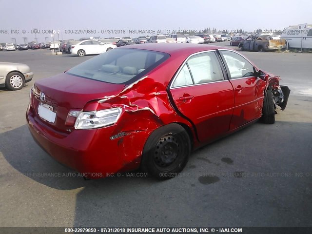 4T1BE46K07U177494 - 2007 TOYOTA CAMRY NEW GENERAT CE/LE/XLE/SE RED photo 4