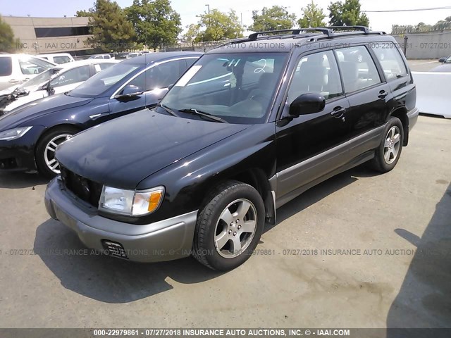JF1SF6555WH706072 - 1998 SUBARU FORESTER S BLACK photo 2
