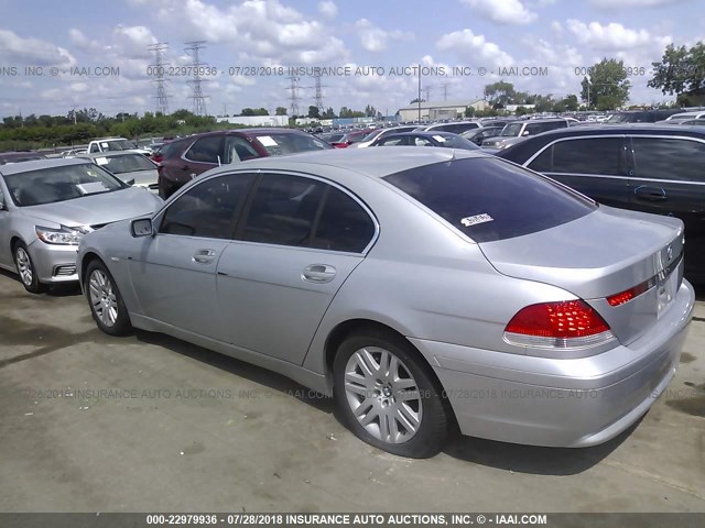 WBAGL63402DP51146 - 2002 BMW 745 I SILVER photo 3