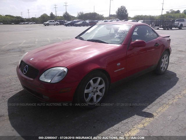 WDBKK47F8XF112538 - 1999 MERCEDES-BENZ SLK 230 KOMPRESSOR RED photo 2