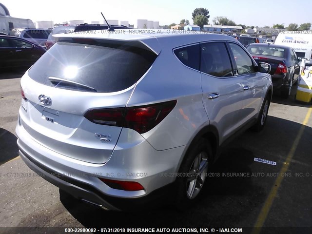 5XYZTDLB8JG552179 - 2018 HYUNDAI SANTA FE SPORT  SILVER photo 4