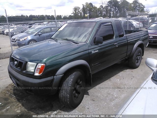 1N6ED26T3YC402058 - 2000 NISSAN FRONTIER KING CAB XE/KING CAB SE GREEN photo 2