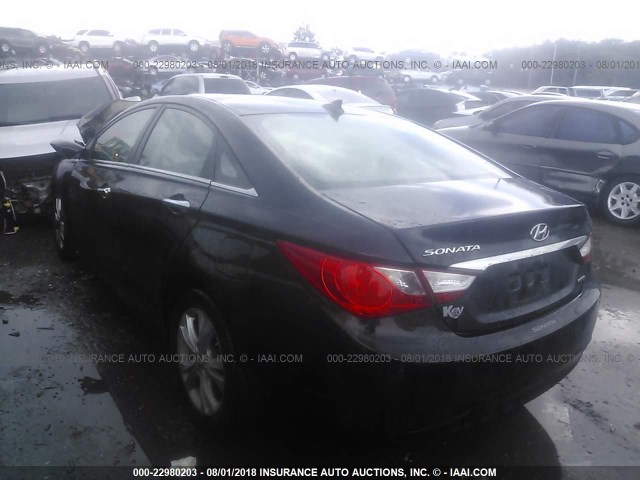 5NPEC4AC4DH792773 - 2013 HYUNDAI SONATA SE/LIMITED BLACK photo 3