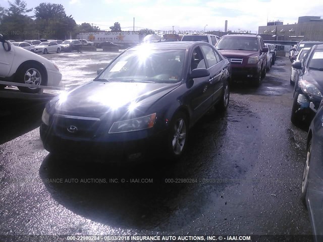 5NPEU46F16H058319 - 2006 HYUNDAI SONATA GLS/LX Dark Blue photo 2