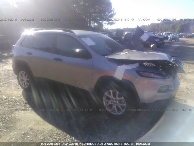 1C4PJMAS2HW594439 - 2017 JEEP CHEROKEE SPORT SILVER photo 1