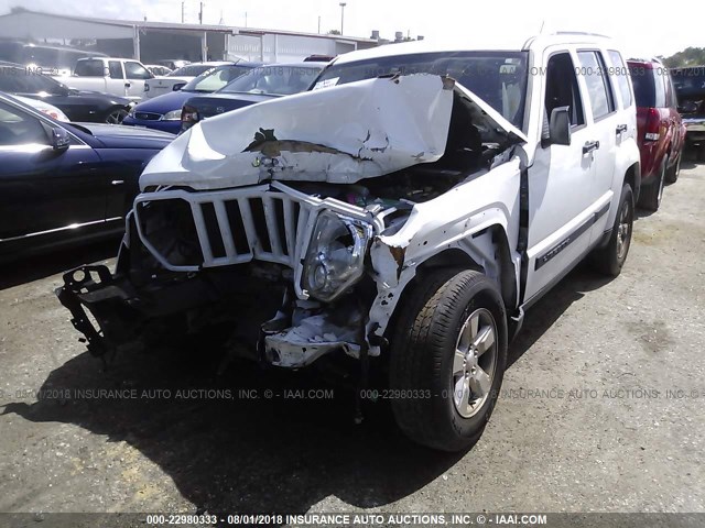 1C4PJLAKXCW158134 - 2012 JEEP LIBERTY SPORT WHITE photo 2