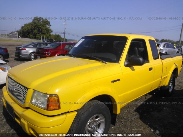 1FTYR14V62PB20111 - 2002 FORD RANGER SUPER CAB YELLOW photo 2