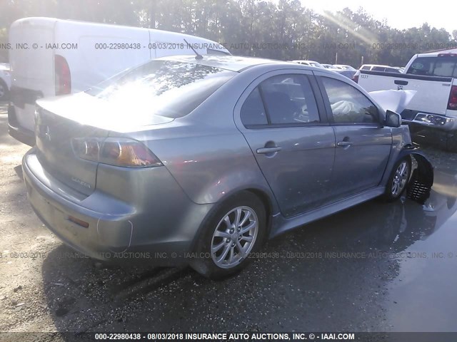 JA32U2FU5DU015027 - 2013 MITSUBISHI LANCER ES/ES SPORT GRAY photo 4