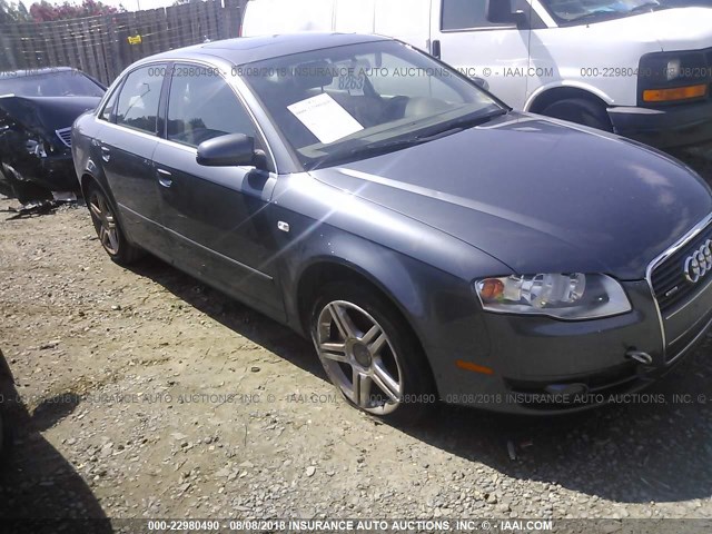 WAUDF78E27A206527 - 2007 AUDI A4 2.0T QUATTRO BLUE photo 1