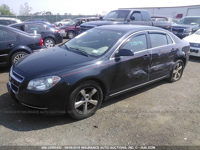 1G1ZC5E15BF315740 - 2011 CHEVROLET MALIBU 1LT შავი ფოტო 2