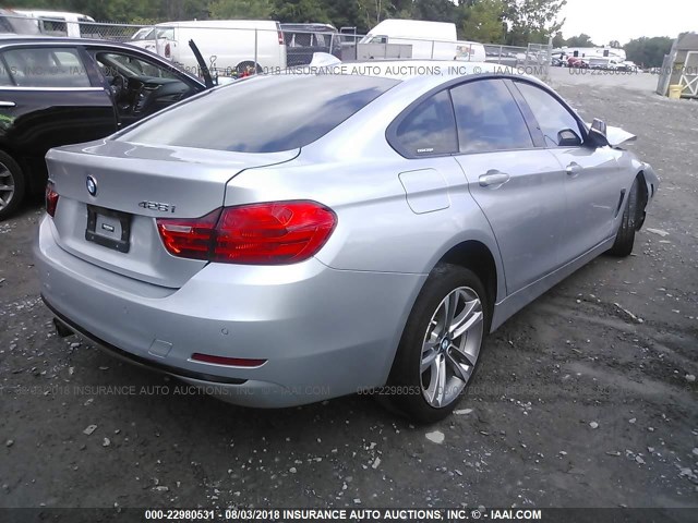 WBA4A7C52FD414930 - 2015 BMW 428 XI/GRAN COUPE SILVER photo 4