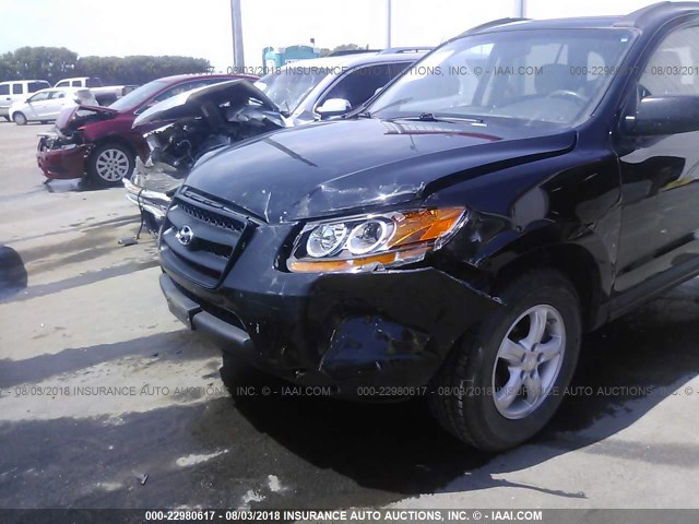 5NMSG13D68H216066 - 2008 HYUNDAI SANTA FE GLS BLACK photo 6