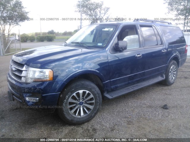 1FMJK1HT7HEA47474 - 2017 FORD EXPEDITION EL XLT/EL KING RANCH BLUE photo 2