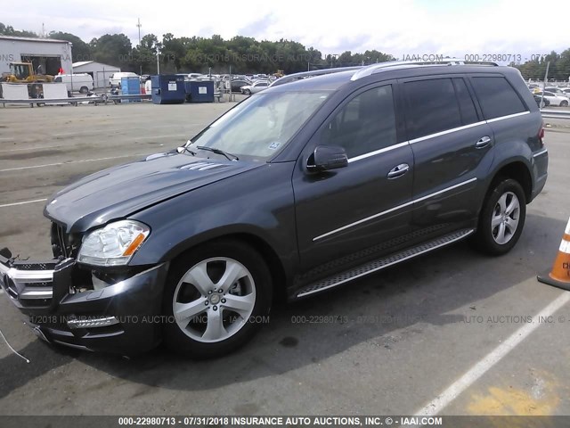 4JGBF7BE6CA797311 - 2012 MERCEDES-BENZ GL 450 4MATIC GRAY photo 2