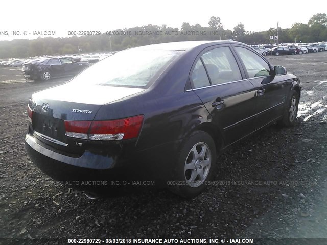 5NPEU46F66H005082 - 2006 HYUNDAI SONATA GLS/LX BLUE photo 4