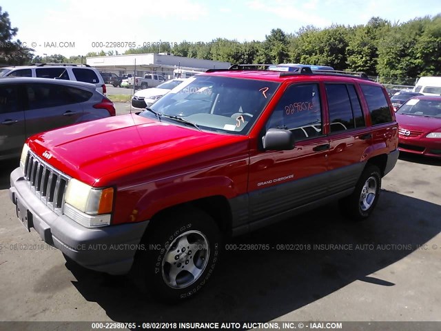 1J4GZ58S8VC595414 - 1997 JEEP GRAND CHEROKEE LAREDO/TSI RED photo 2