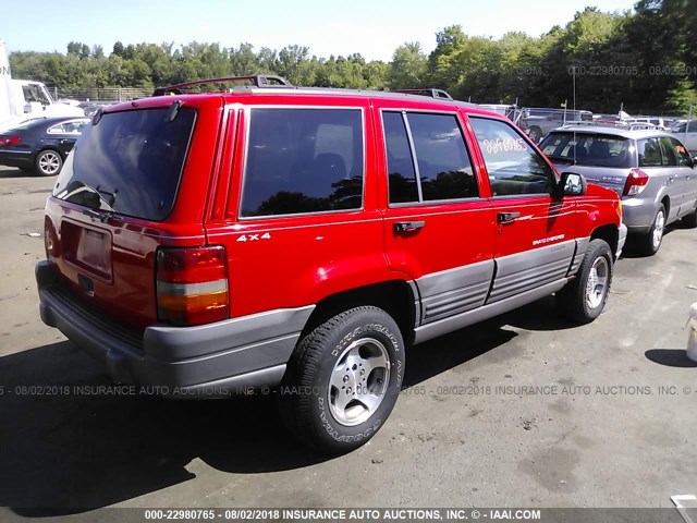 1J4GZ58S8VC595414 - 1997 JEEP GRAND CHEROKEE LAREDO/TSI RED photo 4