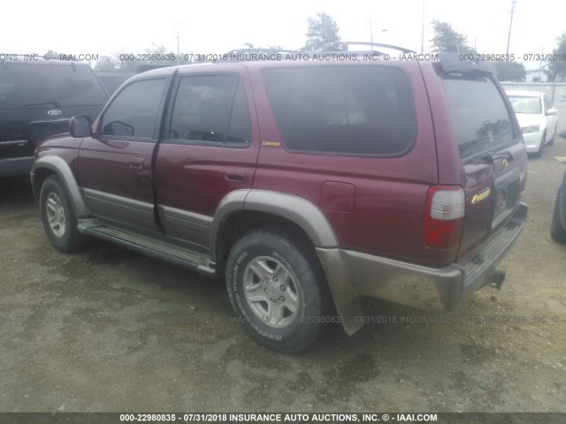 JT3GN87R2Y0172128 - 2000 TOYOTA 4RUNNER LIMITED MAROON photo 3