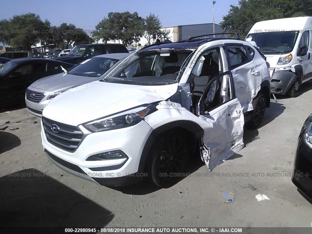 KM8J33A29HU539083 - 2017 HYUNDAI TUCSON LIMITED/SPORT AND ECO/SE WHITE photo 2